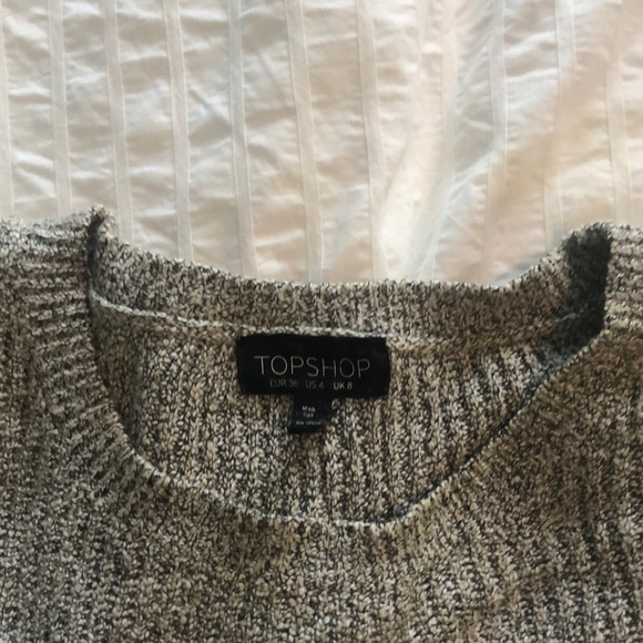 Topshop Gray Knit Sweater Black Trim - Picture 4 of 4